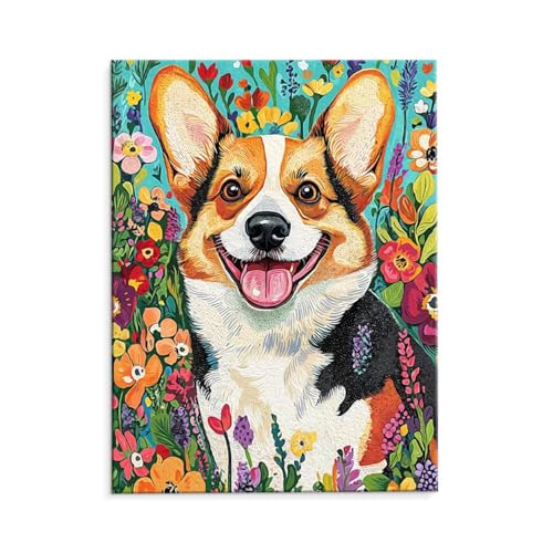 Malen Nach Zahlen Erwachsene Paint by Numbers Adults DIY Ölgemälde Leinwand Set mit 3 Pinsel und Acrylfarben für Home Weihnachten Deko Geburtstag Geschenk - 60 x 80 cm Ohne Rahmen (Kirky Hund) t-524 von QIANLUOO