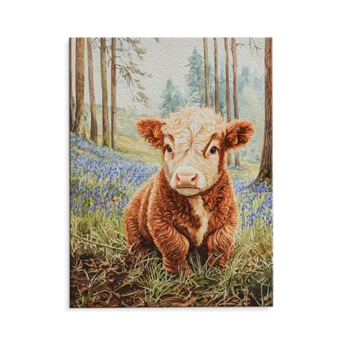 Malen Nach Zahlen Erwachsene Paint by Numbers Adults DIY Ölgemälde Leinwand Set mit 3 Pinsel und Acrylfarben für Home Weihnachten Deko Geburtstag Geschenk - 60 x 80 cm Ohne Rahmen (Rasenkühe) t-81 von QIANLUOO