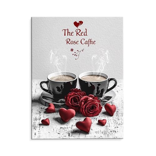 Malen Nach Zahlen Erwachsene Paint by Numbers Adults DIY Ölgemälde Leinwand Set mit 3 Pinsel und Acrylfarben für Home Weihnachten Deko Geburtstag Geschenk - 70 x 90 cm Ohne Rahmen (Rose Kaffee) t-640 von QIANLUOO
