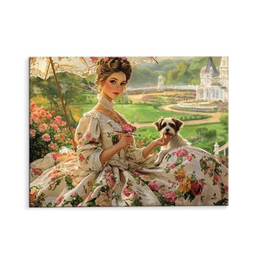 Malen Nach Zahlen Erwachsene Paint by Numbers Adults DIY Ölgemälde Leinwand Set mit 3 Pinsel und Acrylfarben für Home Weihnachten Deko Geburtstag Geschenk - 80 x 110 cm Ohne Rahmen (Schöne Hund) t-656 von QIANLUOO