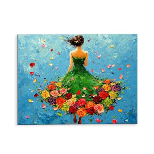 Malen Nach Zahlen Erwachsene Paint by Numbers Adults DIY Ölgemälde Leinwand Set mit 3 Pinsel und Acrylfarben für Home Weihnachten Deko Geschenk - 40 x 50 cm Ohne Rahmen (Abstrakte Frau) t-108 von QIANLUOO