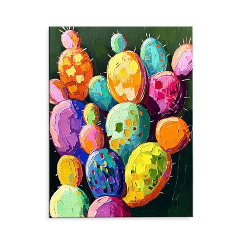 Malen Nach Zahlen Erwachsene Paint by Numbers Adults DIY Ölgemälde Leinwand Set mit 3 Pinsel und Acrylfarben für Home Weihnachten Deko Geschenk - 60 x 80 cm Ohne Rahmen (Abstrakte Farben) t-104 von QIANLUOO
