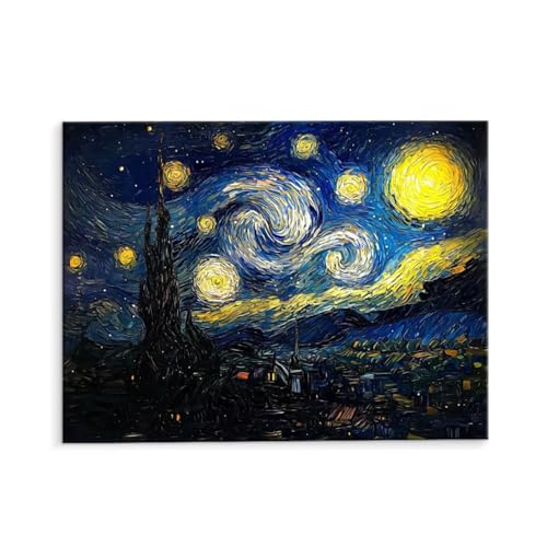 Malen Nach Zahlen Erwachsene Paint by Numbers Adults DIY Ölgemälde Leinwand Set mit 3 Pinsel und Acrylfarben für Home Weihnachten Deko Geschenk - 80 x 110 cm Ohne Rahmen (Abstrakter Sternhimmel) t-109 von QIANLUOO