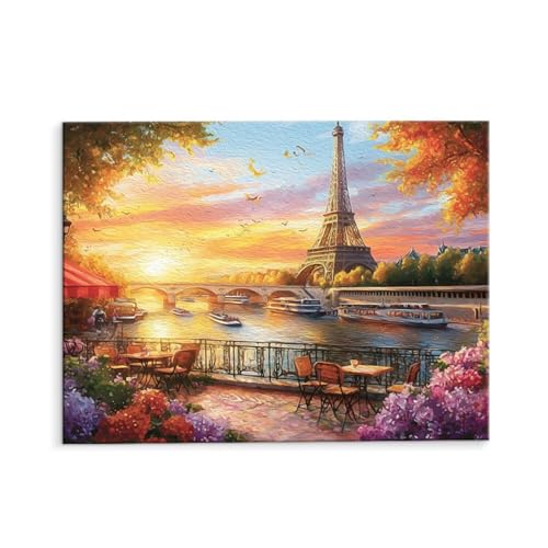 Malen Nach Zahlen Erwachsene Paint by Numbers Adults DIY Ölgemälde Leinwand Set mit 3 Pinsel und Acrylfarben für Home Weihnachten Deko Geschenk - 80 x 110 cm Ohne Rahmen (Der Turm Von Paris) t-12 von QIANLUOO