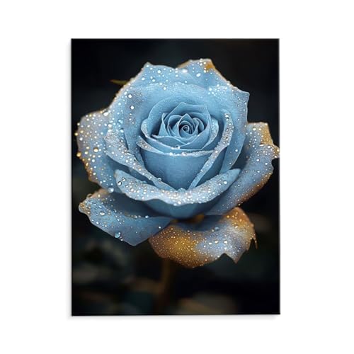 Malen Nach Zahlen Erwachsene Rosen Blumen, Malen Nach Zahlen Kits mit Pinseln und Acrylfarben, DIY Ölgemälde Set Malen Basteln Leinwand Anfänger, Als Geschenk für Wanddeko, 70 x 90 cm (ungerahmt) y635 von QIANLUOO