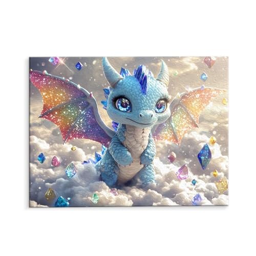 Malen Nach Zahlen Erwachsene Süße Dinosaurier, Malen Nach Zahlen Kits mit Pinseln und Acrylfarben, DIY Ölgemälde Set Malen Basteln Leinwand Anfänger, für Wanddeko, 60 x 80 cm (ungerahmt) y-534 von QIANLUOO