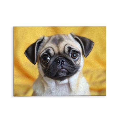 Malen Nach Zahlen Erwachsene Tiere Hunde, Malen Nach Zahlen Kits mit Pinseln und Acrylfarben, DIY Ölgemälde Set Malen Basteln Leinwand Anfänger, Als Geschenk für Wanddeko, 60 x 80 cm (ungerahmt) y-154 von QIANLUOO