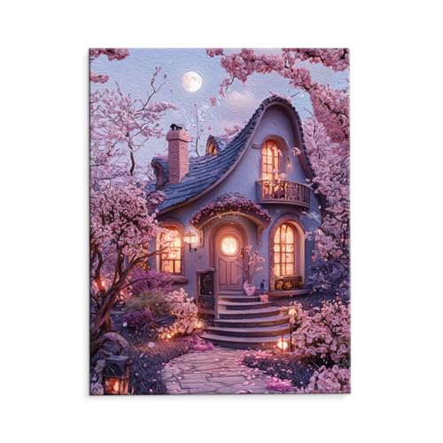 Malen Nach Zahlen Erwachsene Traumhütte, Malen Nach Zahlen Kits mit Pinseln und Acrylfarben, DIY Ölgemälde Set Malen Basteln Leinwand Anfänger, Als Geschenk für Wanddeko, 80 x 110 cm (ungerahmt) y-671 von QIANLUOO