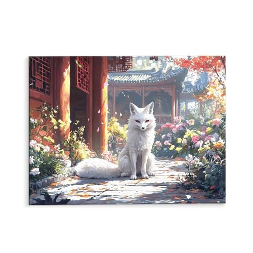 Malen Nach Zahlen Erwachsene Weißer Fuchs, Malen Nach Zahlen Kits mit Pinseln und Acrylfarben, DIY Ölgemälde Set Malen Basteln Leinwand Anfänger, Als Geschenk für Wanddeko, 40 x 50 cm (ungerahmt) y-18 Malen Nach Zahlen Erwachsene Weißer Fuchs, Malen Nach Zahlen Kits mit Pinseln und Acrylfarben, DIY Ölgemälde Set Malen Basteln Leinwand Anfänger, Als Geschenk für Wanddeko, 40 x 50 cm (ungerahmt) y-18 von QIANLUOO