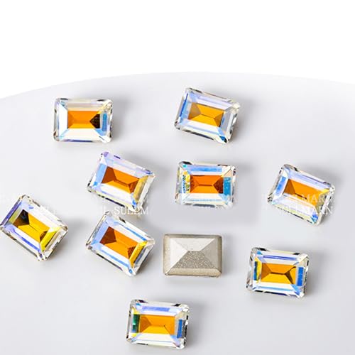 QIANQJL 10 Stück 3D-Nagelkunstkristalle für Nagelkunst, Strasssteine auf der Rückseite spitz, Edelsteine für Nageldekoration, Make-up-Kleidung, Schuhe von QIANQJL