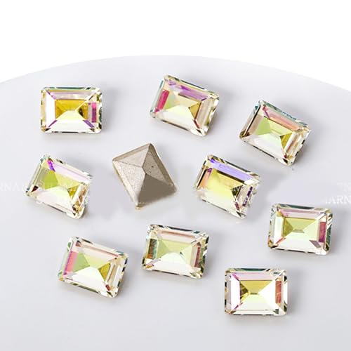 QIANQJL 10 Stück 3D-Nagelkunstkristalle für Nagelkunst, Strasssteine auf der Rückseite spitz, Edelsteine für Nageldekoration, Make-up-Kleidung, Schuhe von QIANQJL