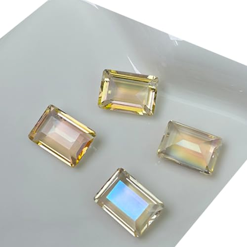 QIANQJL - 10 Stück Nagel-Strasssteine, Glassteine, rechteckige Kristallsteine, klare Nagelverzierungen für Nageldekoration für Damen von QIANQJL