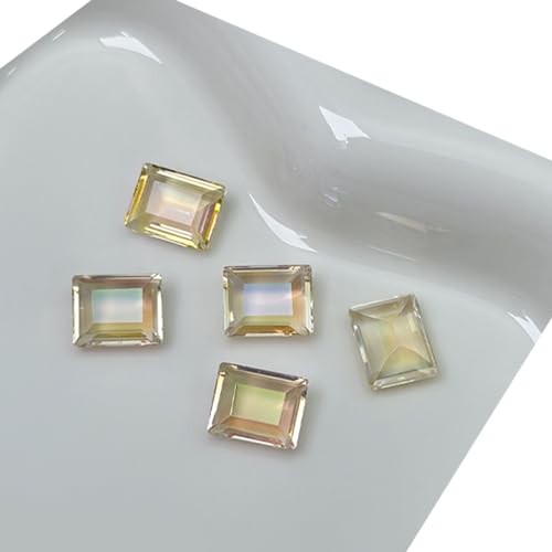 QIANQJL - 10 Stück Nagel-Strasssteine, Glassteine, rechteckige Kristallsteine, klare Nagelverzierungen für Nageldekoration für Damen von QIANQJL