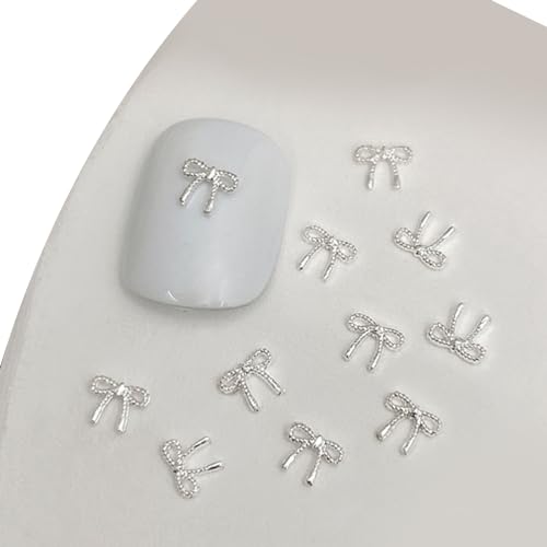QIANQJL - 20 Stück 3D Metall Nagel Charms mit Schleife für Nagel Dekoration Nail Art Zubehör Nail Art Zubehör von QIANQJL
