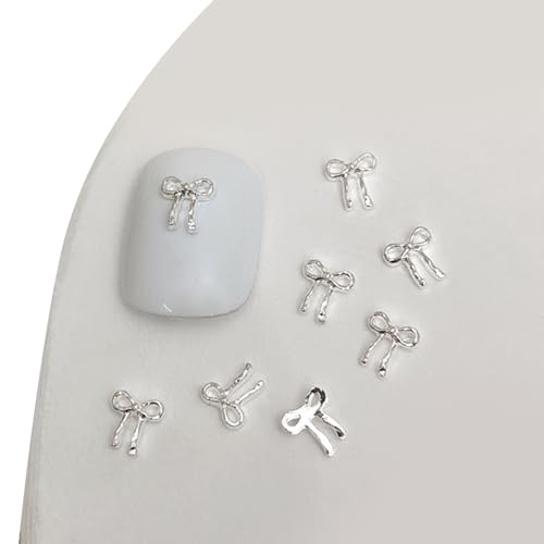 QIANQJL - 20 Stück 3D Metall Nagel Charms mit Schleife für Nagel Dekoration Nail Art Zubehör Nail Art Zubehör von QIANQJL