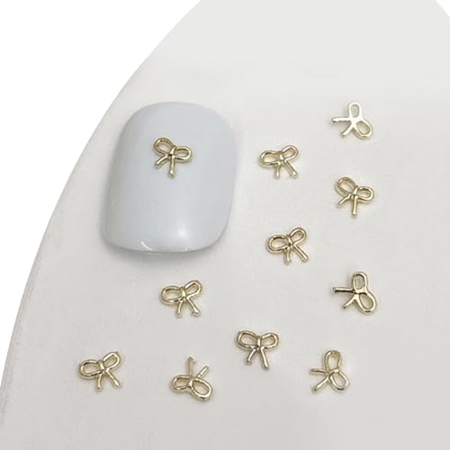 QIANQJL - 20 Stück 3D Metall Nagel Charms mit Schleife für Nagel Dekoration Nail Art Zubehör Nail Art Zubehör von QIANQJL