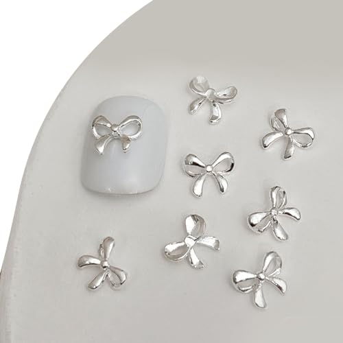 QIANQJL - 20 Stück 3D Metall Nagel Charms mit Schleife für Nagel Dekoration Nail Art Zubehör Nail Art Zubehör von QIANQJL