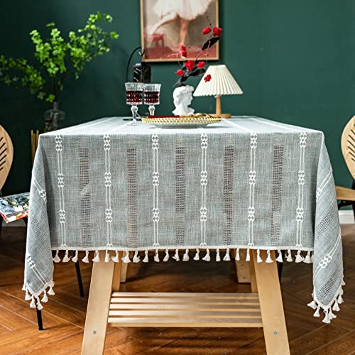 QIAOH Tischdecke Rund 140x200cm, Abwaschbare Tischdecke Rund, Tischdecke Leinenoptik Wasserabweisend Tischwäsche Pflegeleicht Abwaschbar Tischtücherschmutzabweisend QIAOH Tischdecke Rund 140x200cm, Abwaschbare Tischdecke Rund, Tischdecke Leinenoptik Wasserabweisend Tischwäsche Pflegeleicht Abwaschbar Tischtücherschmutzabweisend von QIAOH