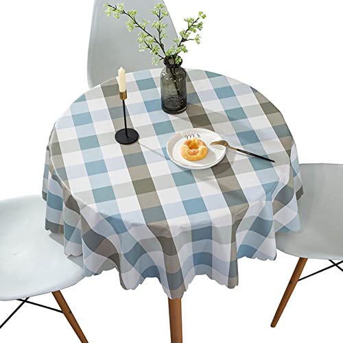 QIAOH Wachstuch Wachstischdecke Diameter 135cm, Tischdecke Kunststoff, Abwaschbare Tischdecken, Wachstuchtischdecke Glatt, Für Weihnachten, Party, Hochzeit, Tischdekoration von QIAOH