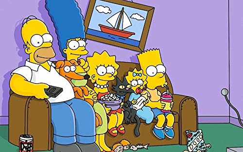 QIAOLEZI Diamond Painting, DIY 5d Diamant Painting Bilder, Diamant malerei Kits Malen nach Zahlen Wohnzimmer Bilder für die Inneneinrichtung The Simpsons-30x40cm von QIAOLEZI