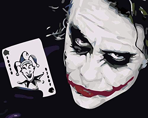 QIAOYUE Malen nach Zahlen Kit Erwachsene und Kinder vorgedruckte Leinwand Wohnzimmer Schlafzimmer Ölgemälde Poker Joker 40 * 50 cm (Rahmenlos) von QIAOYUE