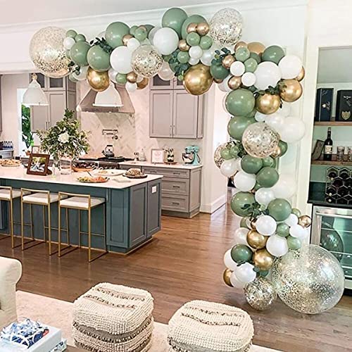 Ballons Girlande Grün, Luftballons Girlande Grün Weiß, Luftballons Geburtstag Hochzeit, Weißer Salbei Olive Grün Gold Ballonbogen für Baby Shower Babyparty Brautparty Verlobung Geburtstag Deko Ballons Girlande Grün, Luftballons Girlande Grün Weiß, Luftballons Geburtstag Hochzeit, Weißer Salbei Olive Grün Gold Ballonbogen für Baby Shower Babyparty Brautparty Verlobung Geburtstag Deko von QIFU