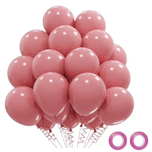 Rosa Luftballons 52 Stück Luftballon Retro Rosa Geburtstag, Ballons Rosa, Luftballons Hochzeit Vintage Helium Ballons Babyparty Hochzeit Party Deko Geburtstagsdeko Pink, 12 Zoll von QIFU