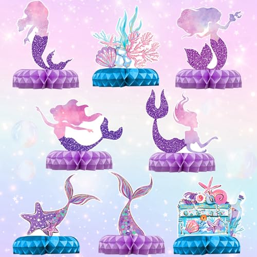 8Pcs Meerjungfrau Party Dekorationen, Meerjungfrau Tafelaufsätze, Meerjungfrau Wabe Tabelle Dekorationen Tafelaufsatz Schmetterling Thema Party Zubehör für Mädchen Geburtstag Baby Dusche Party Dekor 8Pcs Meerjungfrau Party Dekorationen, Meerjungfrau Tafelaufsätze, Meerjungfrau Wabe Tabelle Dekorationen Tafelaufsatz Schmetterling Thema Party Zubehör für Mädchen Geburtstag Baby Dusche Party Dekor von QIFU