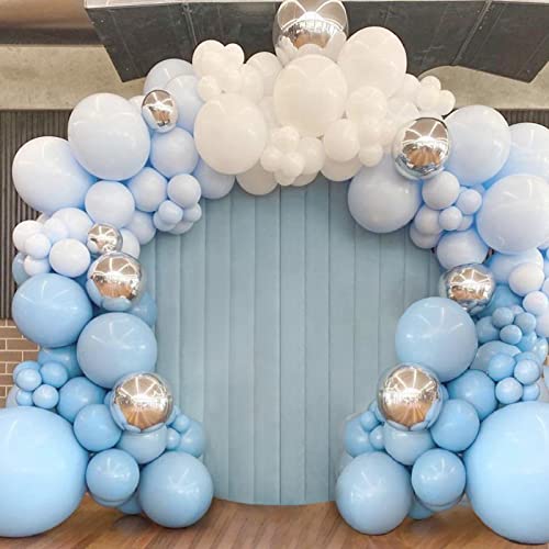 Blau Ballon Girlande Set, 114pcs Macaron Blau Weiß Latex Luftballons und 4D Silber Folien Ballons für Jungen Baby Shower Party Geburtstag Hochzeit Taufe Hintergrund Dekoration Blau Ballon Girlande Set, 114pcs Macaron Blau Weiß Latex Luftballons und 4D Silber Folien Ballons für Jungen Baby Shower Party Geburtstag Hochzeit Taufe Hintergrund Dekoration von QIFU