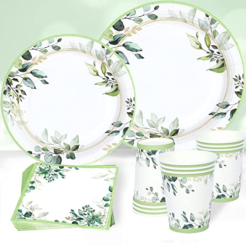 Grün Party Geschirrset, Grün Pappteller Tassen Servietten für 24 Personen, Grün Teller Set, Sage Green Babyparty Papierteller für Baby Shower Deko, Hochzeit, Geburtstag Deko, Brautparty Grün Party Geschirrset, Grün Pappteller Tassen Servietten für 24 Personen, Grün Teller Set, Sage Green Babyparty Papierteller für Baby Shower Deko, Hochzeit, Geburtstag Deko, Brautparty von QIFU