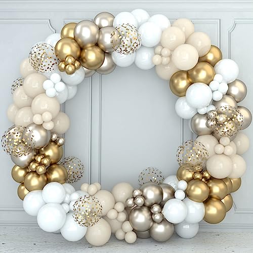 Luftballons Girlande Weiß Gold, Ballons Beige Sand Weiß Gold, Ballon Girlande Beige Gold für Babyparty Deko, Geburtstag, Baby Shower Deko, Hochzeit Luftballons Girlande Weiß Gold, Ballons Beige Sand Weiß Gold, Ballon Girlande Beige Gold für Babyparty Deko, Geburtstag, Baby Shower Deko, Hochzeit von QIFU
