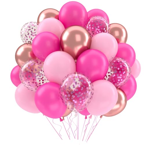 Luftballons Rosa Geburtstag Deko Mädchen, 52 Stück Latex Helium Ballons Pastell Rosa Hot Pink Rosegold Konfetti Lila Luftballon Prinzessin Geburtstag Hochzeit Verlobung Braut Baby Party Deko,12 Zoll Luftballons Rosa Geburtstag Deko Mädchen, 52 Stück Latex Helium Ballons Pastell Rosa Hot Pink Rosegold Konfetti Lila Luftballon Prinzessin Geburtstag Hochzeit Verlobung Braut Baby Party Deko,12 Zoll von QIFU
