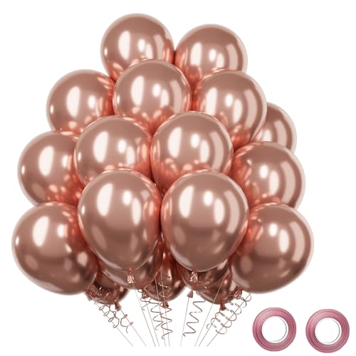 Luftballons Rosegold, 52 Stück Metallic Rosegold Ballons Ballongirlande Helium Ballons Set, Roségold Ballon Geburtstags Babyparty Hochzeit Party Deko Rose Gold Hochzeit Deko,12 Zoll Luftballons Rosegold, 52 Stück Metallic Rosegold Ballons Ballongirlande Helium Ballons Set, Roségold Ballon Geburtstags Babyparty Hochzeit Party Deko Rose Gold Hochzeit Deko,12 Zoll von QIFU