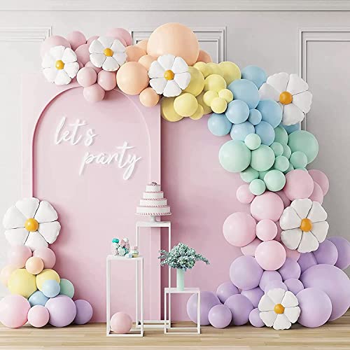 Luftballon Girlande bunt,Pastell Ballon Girlande mit Gänseblümchen Folienballons Macaron Regenbogen für Geburtstagsdeko Mädchen, Baby Shower Deko, Babyparty Deko Mädchen, Hochzeit Luftballon Girlande bunt,Pastell Ballon Girlande mit Gänseblümchen Folienballons Macaron Regenbogen für Geburtstagsdeko Mädchen, Baby Shower Deko, Babyparty Deko Mädchen, Hochzeit von QIFU