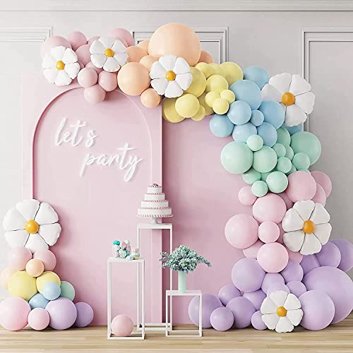 Luftballon Girlande Pastell, Ballon Girlande Regenbogen, Luftballons Pastell Macaron für Geburtstagsdeko Mädchen, Baby Shower Deko, Babyparty Deko Mädchen, Hochzeit von QIFU