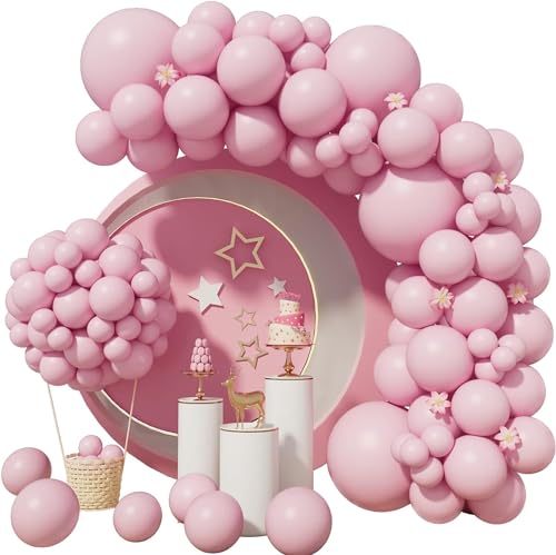 Rosa Ballonbogen，102 Stück Rosa Pastell Latex Luftballon Ballonbogen Girlande Kit für Mädchen Frauen Geburtstag Party Hochzeit Babyparty baby shower Wedding Dekoration von QIFU