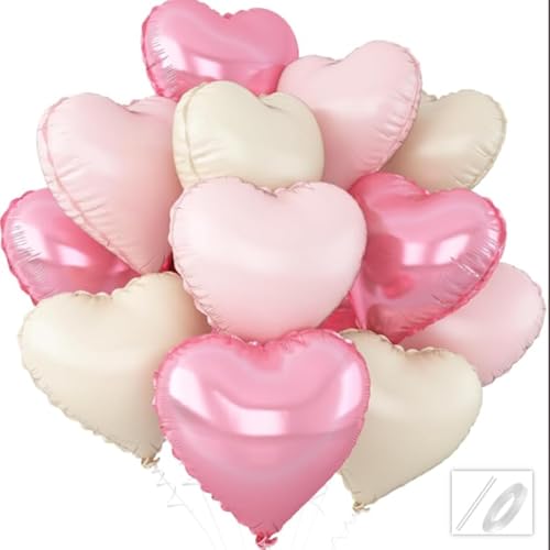 Rosa und weiße herzförmige Luftballons Rosa und weiße herzförmige Luftballons von QIFU
