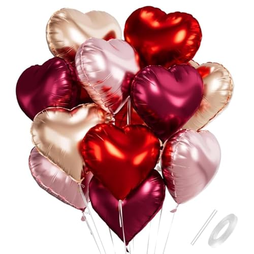 rote rosa herzförmige Luftballons von QIFU