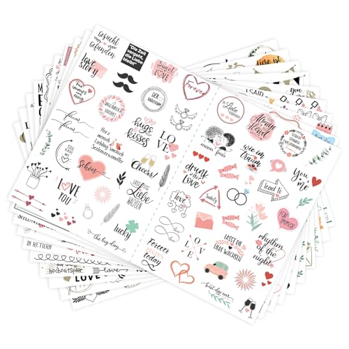 Sticker Hochzeit Gästebuch, 20 Aufkleber für Hochzeitsgästebuch, Hochzeitssticker Set für Gästebuch, Fotoalbum, Scrapbook, Vintage Love Sticker für Gästebuch oder Fotoalbum mit viel Liebe Sticker Hochzeit Gästebuch, 20 Aufkleber für Hochzeitsgästebuch, Hochzeitssticker Set für Gästebuch, Fotoalbum, Scrapbook, Vintage Love Sticker für Gästebuch oder Fotoalbum mit viel Liebe von QIGEEKU