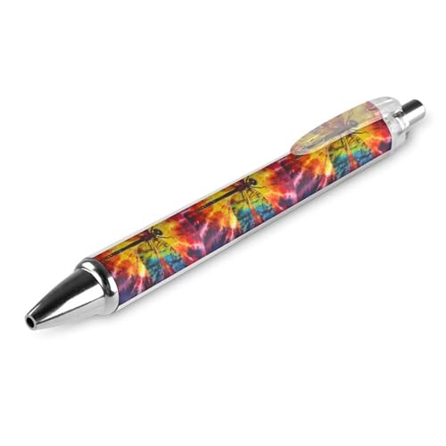 QIJIUU Batik-Kugelschreiber Libelle, lustige Kugelschreiber, schwarze Tinte, einziehbarer Stift für glattes Schreiben, 0,5 mm, feines Bürozubehör, Geschenke, 1 Stück von QIJIUU