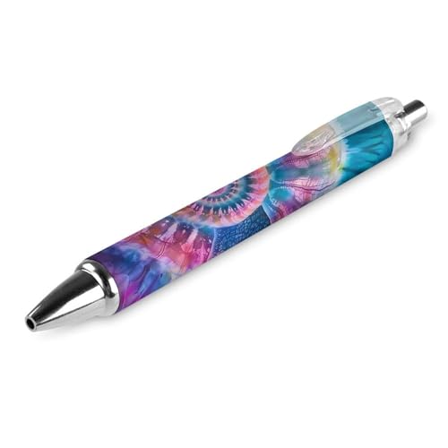QIJIUU Batik-Kugelschreiber mit Schneckenmuschel-Druck, Druckkugelschreiber, blaue Kugelschreiber, 0,5 mm Spitze, für Arbeit und Büro, 1 Stück von QIJIUU