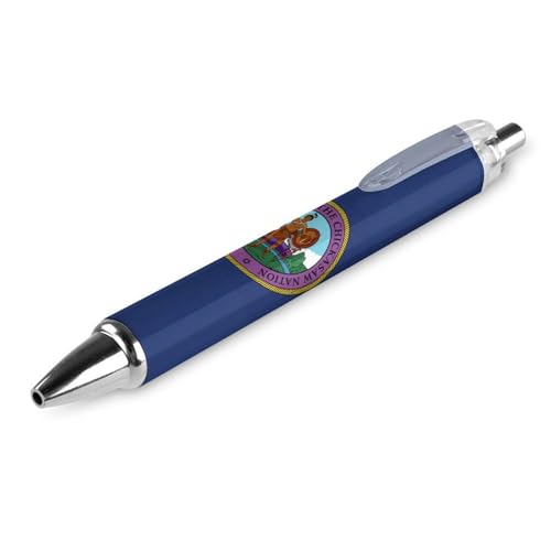 QIJIUU Bedruckter einziehbarer Kugelschreiber mit Flagge von Chickasaw Nation, 0,5 mm Spitze, für Arbeit und Büro, 1 Stück von QIJIUU