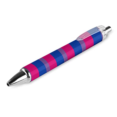 QIJIUU Bisexuelle Pride-Flagge, einziehbarer Kugelschreiber, schwarze Tinte, Kugelschreiber, Geschenke für Studenten, Büro, Schreibwaren, 1 Stück von QIJIUU