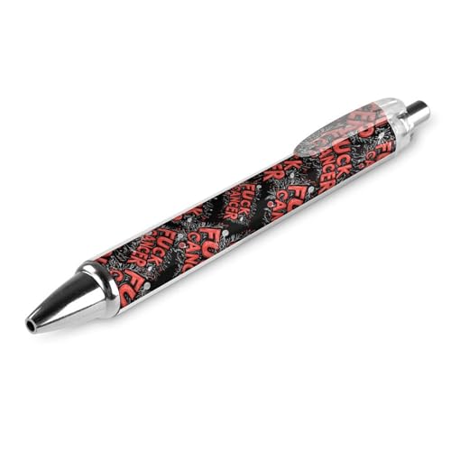 QIJIUU C-ancer Lustige Kugelschreiber, schwarze Tinte, einziehbarer Stift für glattes Schreiben, 0,5 mm, feines Bürozubehör, Geschenke, 1 Stück von QIJIUU