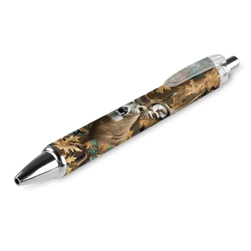 QIJIUU Cool Deer Camouflage-Kugelschreiber, bedruckt, einziehbar, 0,5 mm Spitze, für Arbeit und Büro, Schreiben, 1 Stück von QIJIUU
