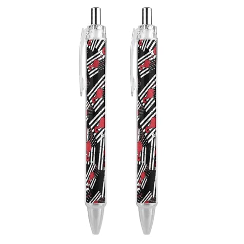QIJIUU Crane Operator Kugelschreiber mit US-Flagge, patriotisch, lustig, schwarze Tinte, einziehbarer Stift für glattes Schreiben, 0,5 mm, feines Bürozubehör, Geschenke, 2 Stück von QIJIUU