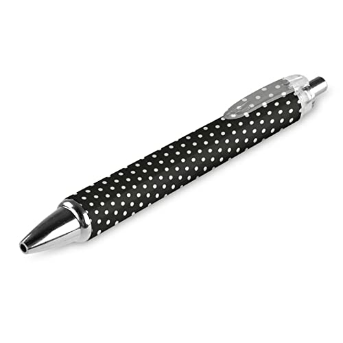 QIJIUU Druckkugelschreiber, weiß, schwarz, gepunktet, schwarze Tinte, Kugelschreiber, Geschenke für Studenten, Büro, Schreibwaren, 1 Stück von QIJIUU