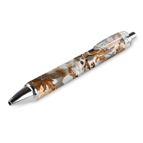 QIJIUU Druckkugelschreiber mit Hirschjagd-Tarnmuster, blaue Kugelschreiber, 0,5 mm Spitze, für Arbeit und Büro, Schreiben, 1 Stück von QIJIUU