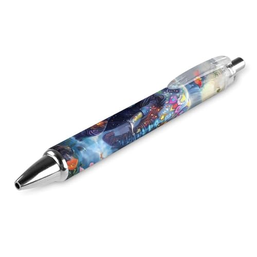 QIJIUU Druckkugelschreiber mit buntem Elefantenmotiv, blaue Kugelschreiber, 0,5 mm Spitze, für Arbeit und Büro, 1 Stück von QIJIUU