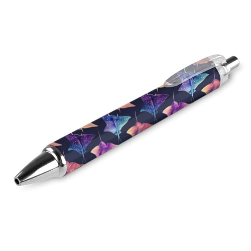 QIJIUU Druckkugelschreiber mit buntem Stingray-Druck, blaue Kugelschreiber, 0,5 mm Spitze, für Arbeit und Büro, 1 Stück von QIJIUU
